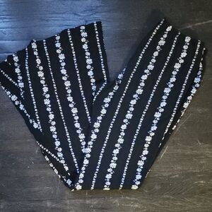 Black and White Floral Striped Pants Rue21